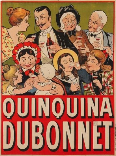 OGE Quinquina-Dubonnet. Imp. Charles Verneau. Entoilée. B.E. 80 x 56 cm.