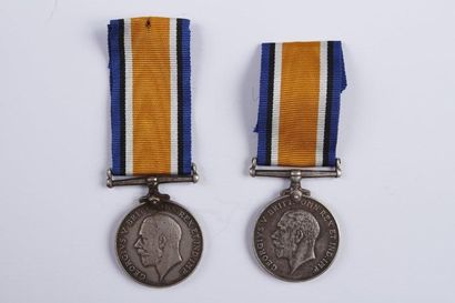 GRANDE BRETAGNE Lot de 2 médailles Commémoratives 1914-1918 en argent à l'effigie...