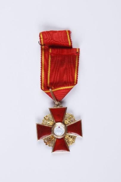 RUSSIE Ordre de Sainte Anne (1735). Croix de chevalier de 3e classe à titre civil...