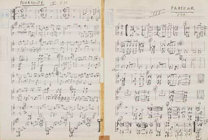 Michel MAGNE Deux manuscrits musicaux autographes signés, Musique cinématographique...
