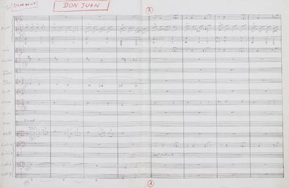 Michel MAGNE Manuscrit musical autographe, Don Juan, [1973] ; 7 pages sur 4 ff. in-plano...