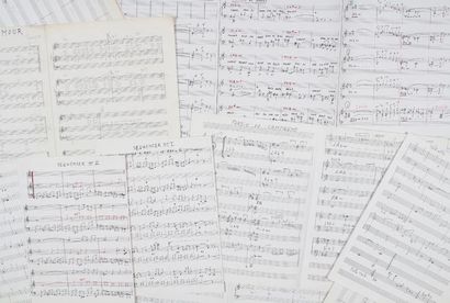 Michel MAGNE 6 Manuscrits musicaux autographes ; 25 pages petit in-fol. (22 x 29,5...