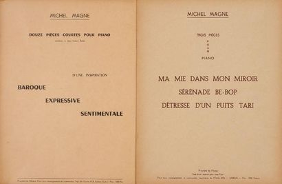 Michel MAGNE 2 Partitions pour piano imprimées à compte d'auteur à Lisieux. Trois...