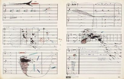Michel MAGNE 2 Manuscrits musicaux autographes signés, [1952] ; 3 pages in-fol. chaque...