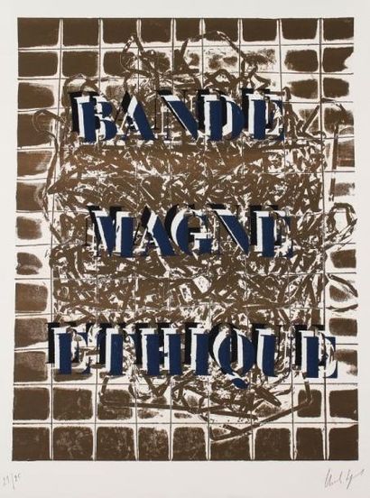 Michel MAGNE Bande Magne Ethique, vers 1977 Lithographie. Signée en bas à droite...