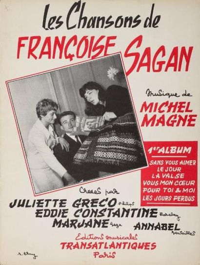 Françoise SAGAN et Michel MAGNE Manuscrits et brouillons autographes de Françoise...