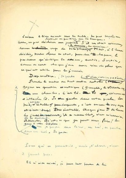 null Jacques RIGAUT (1898-1929). Manuscrit autographe, Laisser le livre ouvert sur...