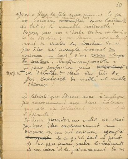 null Georges ROUAULT (1871-1958). Manuscrit autographe, [Renoir, Degas] ; 31 pages...