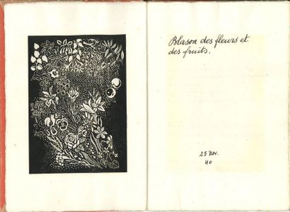 null Paul ÉLUARD (1895-1952). Manuscrit autographe signé, Blason des fleurs et des...