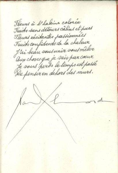 null Paul ÉLUARD (1895-1952). Manuscrit autographe signé, Blason des fleurs et des...