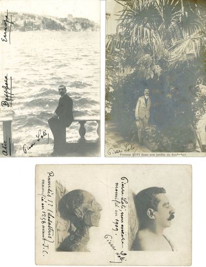 null Pierre LOTI (1850-1923). 6 L.A.S., 4 cartes postales a.s., 6 cartes de visite...