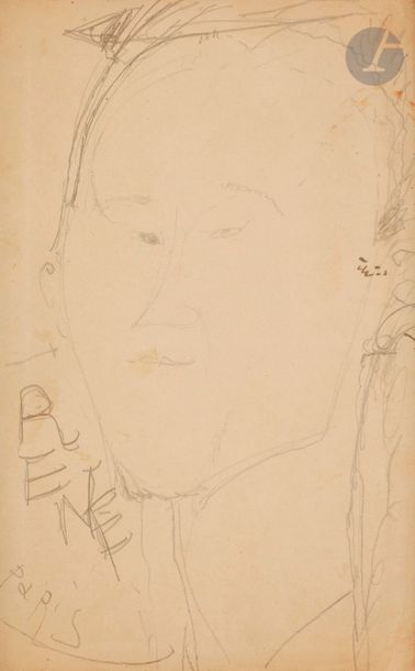 null Amedeo MODIGLIANI (1884-1920)
Portrait de René Chalupt
Mine de plomb.
Titré...