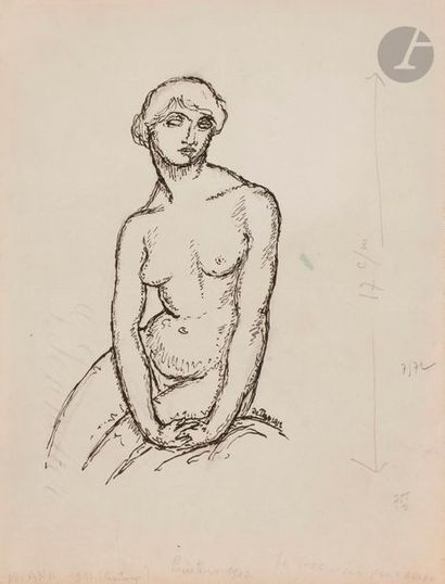 null Georges DE TRAZ (1881-1955)
Femme nue devant la mer, 1912
4 encres.
Signées...