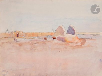 null Armand POINT (1860-1932)
Paysage orientaliste
Aquarelle sur traits de crayon...