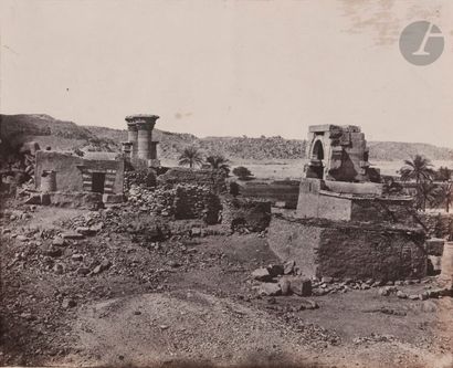 null Maxime Du Camp (1827-1888)
Nubie, 11 avril 1850.
Village et temple de l’île...