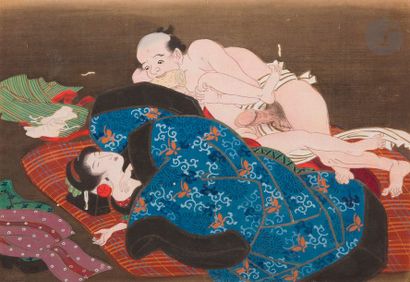 null [SHUNGA].
Album d’estampes japonaises érotiques.
S.l., vers 1900. — Album in-4,...