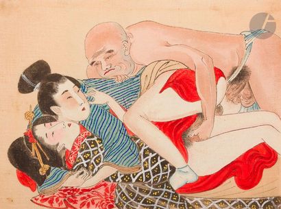 null [SHUNGA].
Album d’estampes japonaises érotiques.
S.l., vers 1900. — Album in-4,...