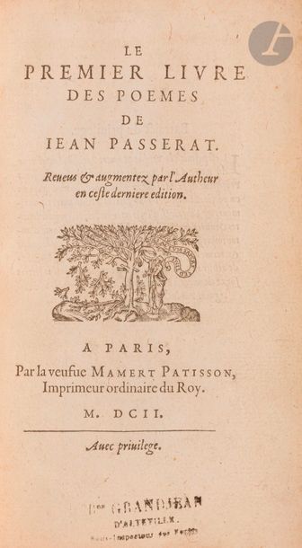 null PASSERAT, Jean.
 The First Book of Poems. Wishful thinking &
 increase by the...