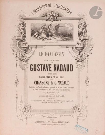 null DORÉ (Gustave).
 Collection of 25 scores of songs by Gustave Nadaud
, illustrated...