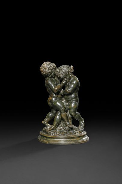 null D’après Houdon
Putti lutteurs
Épreuve en bronze.
Signée et inscription : « Modele...