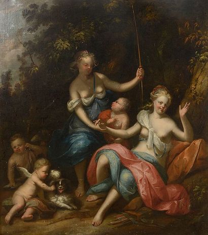 null Adriaen van der BURG 
(Dordrecht 1693-1733)
Diane chasseresse et ses nymphes...