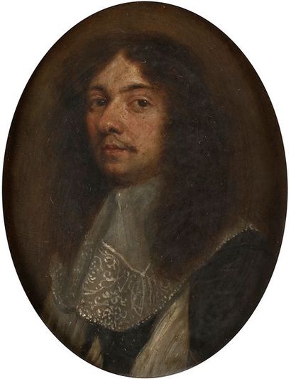 null Attribué à Gonzales COQUES (1614-1684)
Portrait d’homme en buste
Cuivre ovale.
10 x 7...