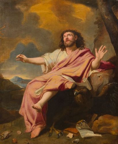 null École Française vers 1700, 
suiveur de Charles LE BRUN
La vision de saint Jean...