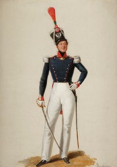 null Alexandre Jean DUBOIS-DRAHONET 
(Paris 1791-Versailles 1834)
Un jeune officier...
