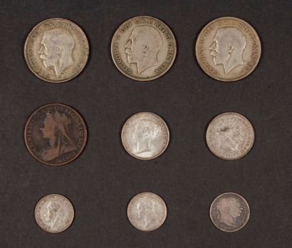 null Fort lot de pièces anciennes en bronze et argent, XVIII-XIXe dont :
- France...