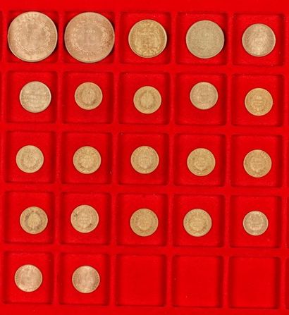 null Lot de 22 pièces en or, européennes, dans un sachet numéroté 2017089:
- 2 pièces...