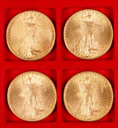 null 4 pièces de 20 Dollars en or. Type Saint Gaudens. 1924

