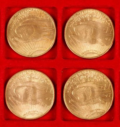 null 4 pièces de 20 Dollars en or. Type Saint Gaudens. 1924

