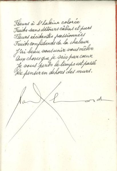 null Paul ÉLUARD (1895-1952). Manuscrit autographe signé, Blason des fleurs et des...