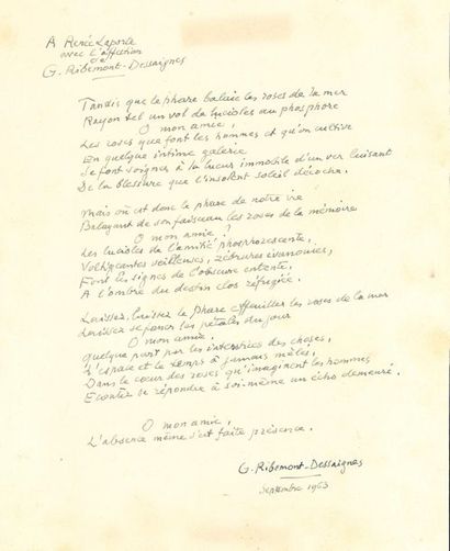 Georges RIBEMONT-DESSAIGNES (1884-1974)....