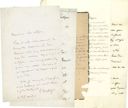 null Divers. Environ 25 lettres ou pièces, la plupart L.A.S. ou P.S.
 Tanneguy Duchâtel,...