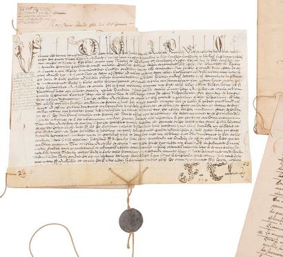  Maffeo Barberini, Urbain VIII. Bulle manuscrite en son nom, Rome à Saint-Pierre...