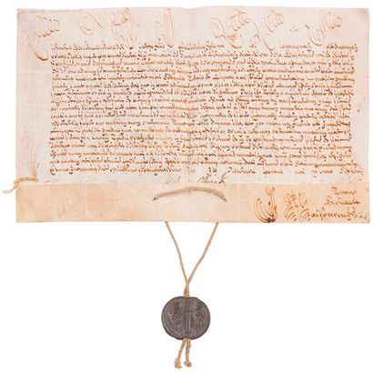 null Giovanni Francesco Albani, Clément XI. Bulle manuscrite en son nom, Rome à Sainte-Marie-Majeure...