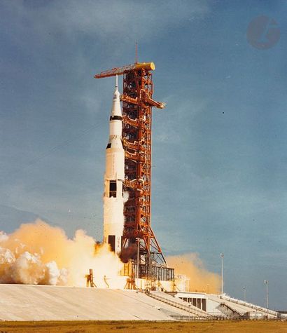 null NASA 
Apollo 11, July 16
, 1969, 9.32 a.m. 

Shuttle takes off at

 Cape Kennedy....