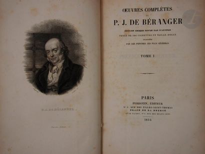 null BERANGER.
 Complete works. Unique edition reviewed by the author with 104 intaglio...