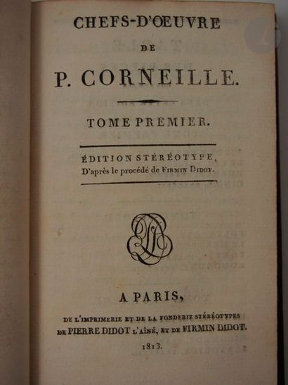 null CORNEILLE, Pierre and Thomas.
 Masterpieces by P. Corneille. Edition
 According...