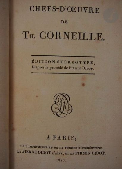 null CORNEILLE, Pierre et Thomas.
Chefs-d'œuvre de P. Corneille. Édition D'après...