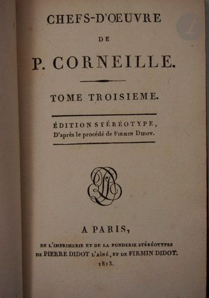 null CORNEILLE, Pierre and Thomas.
 Masterpieces by P. Corneille. Edition
 According...