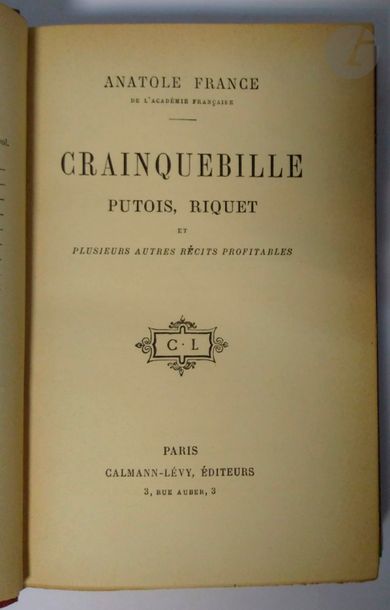 null France, Anatole. [Works].
 7 works in 7 volumes in-18, red half sorrow, gilded...