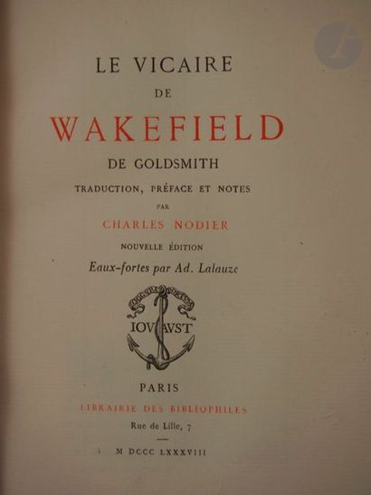 null GOLDSMITH.
Le Vicaire de Wakefield. Traduction, préface et notes par Charles...