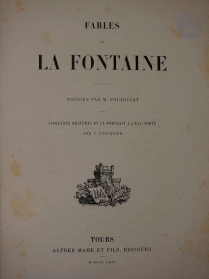 null LA FONTAINE, Jean de.
Fables. Notices par M. Poujoulat. Cinquante gravures et...