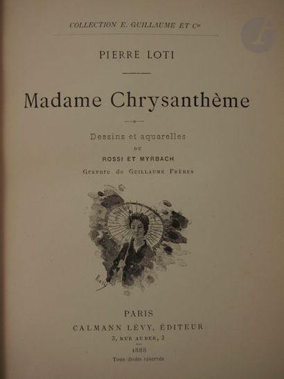 null LOTI, Pierre. Mrs. Chrysanthemum.
 Paris: Calmann Lévy, 1888. 
-
 In-8, burgundy...