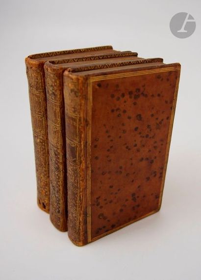 null MARMONTEL. The Moral Tales.
 London: 1780 - 3 volumes in-12, spotted Havana...