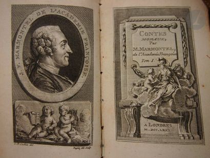 null MARMONTEL. The Moral Tales.
 London: 1780 - 3 volumes in-12, spotted Havana...