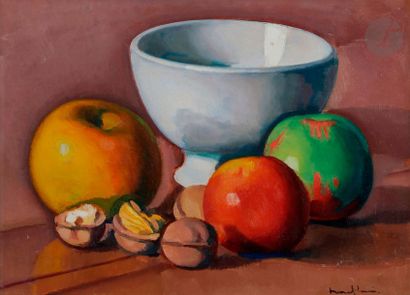 null *Jules Oury, dit MARCEL-LENOIR (1872-1931)
Nature morte aux pommes
Huile sur...