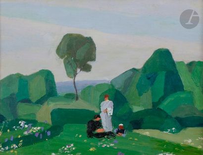 null *Jules Oury, dit MARCEL-LENOIR (1872-1931)
Le Déjeuner sur l’herbe
Huile sur...